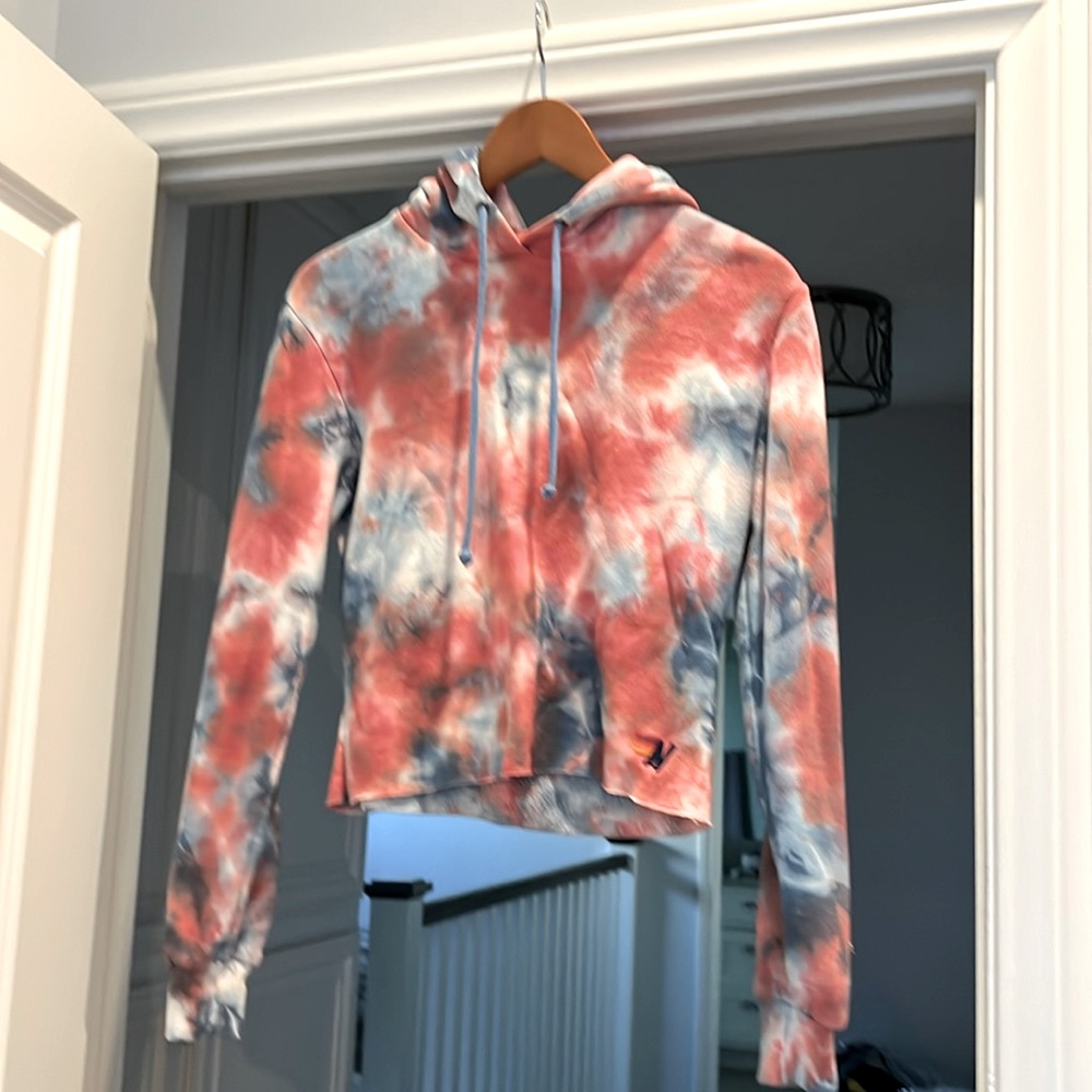 Aviator Nation cropped tie dye hoodie XS
